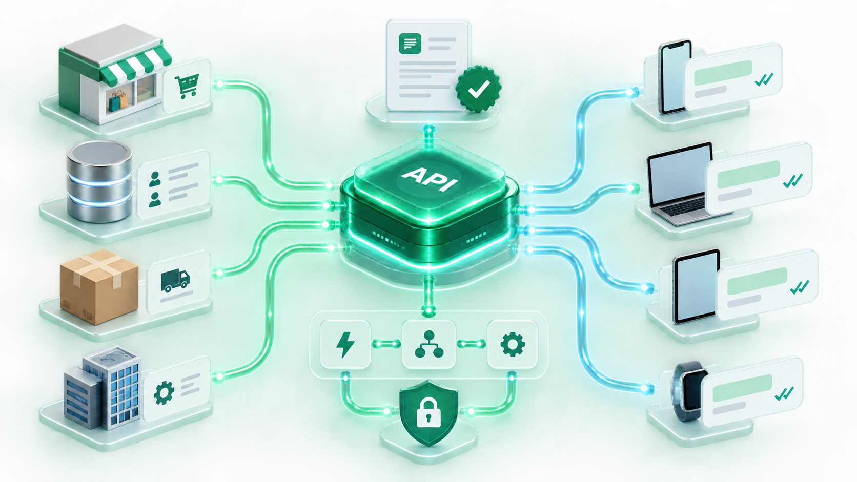 Chatopya WhatsApp Business API'nin mağaza, veritabanı, kargo ve kurumsal sistemleri tek merkezden telefon, bilgisayar ve tablet gibi tüm cihazlara bağlaması